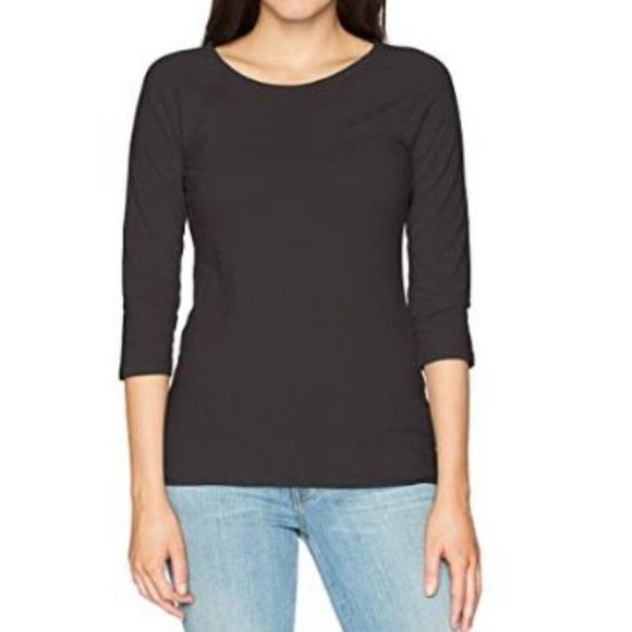 Hanes Women's Stretch Cotton Raglan Sleeve Tee - Picture 2 of 3